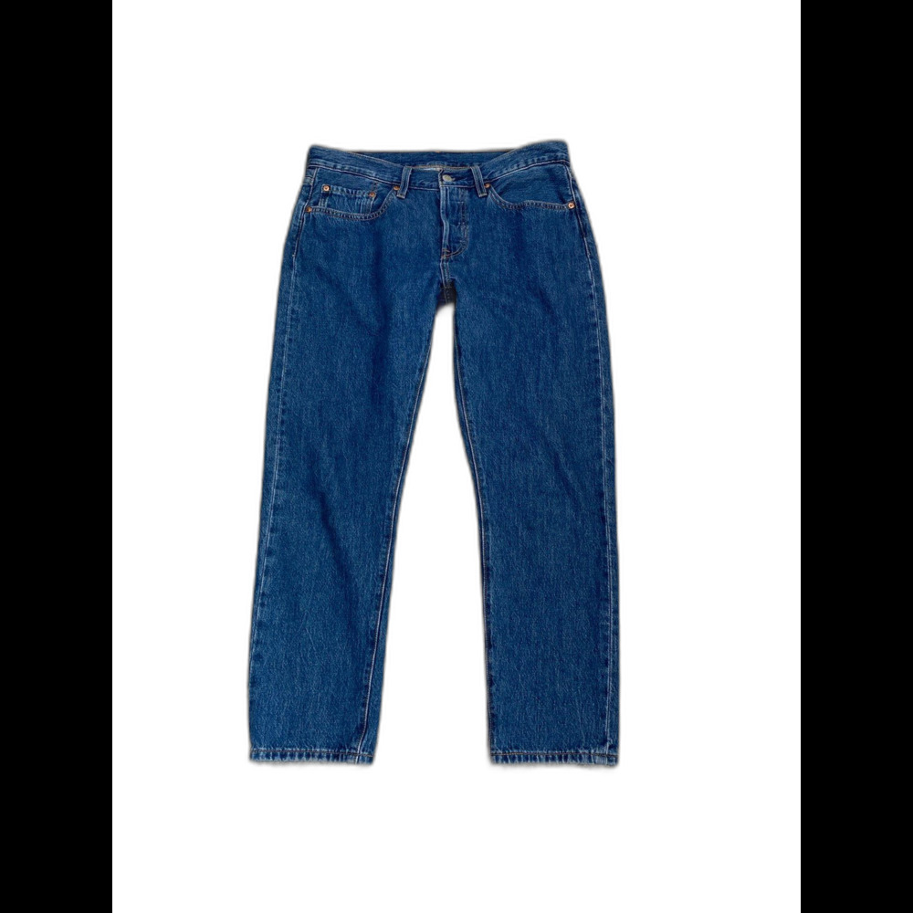 Levi's 501 Midrise Tapered Crop Button Fly Medium Wash Size 30 Jeans